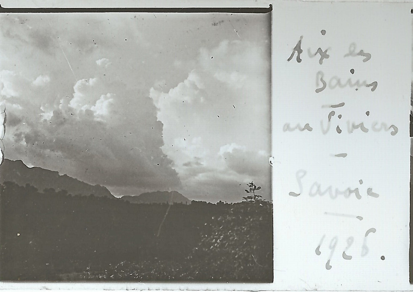 Aix-les-Bains, Plaque verre photo stéréo, positif noir & blanc 4,5x10,7 cm