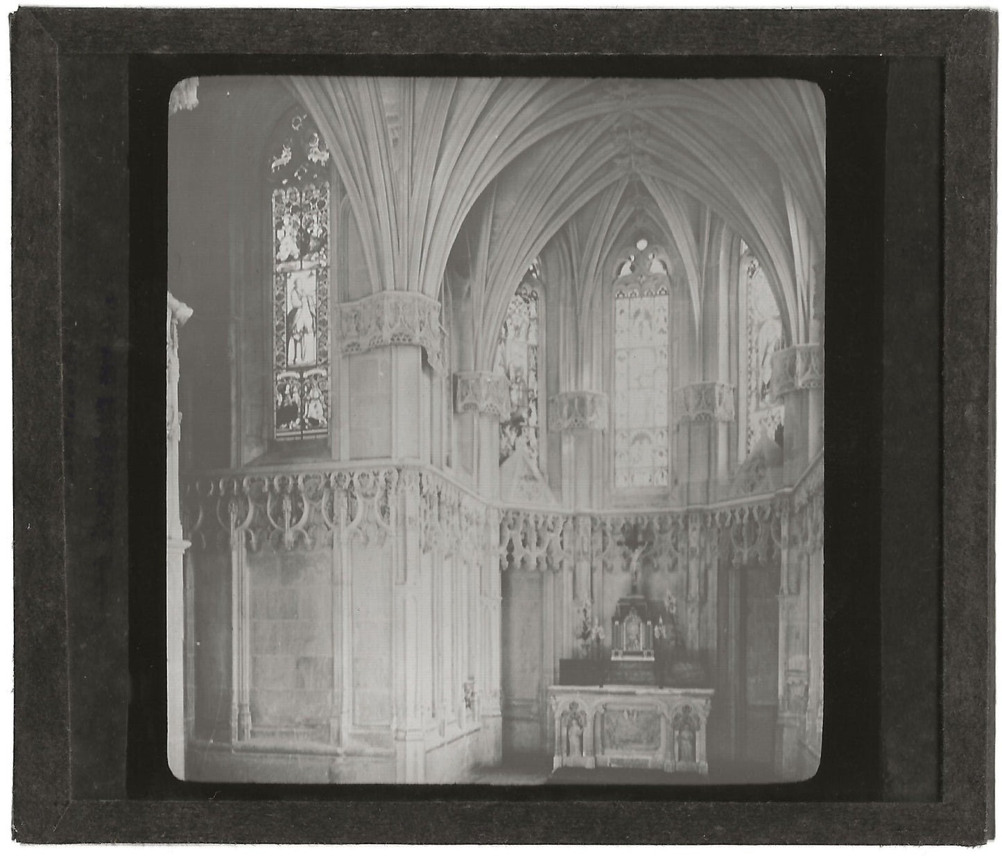 Chapelle du château d'Amboise, photo ancienne plaque de verre, positif 8,5x10 cm