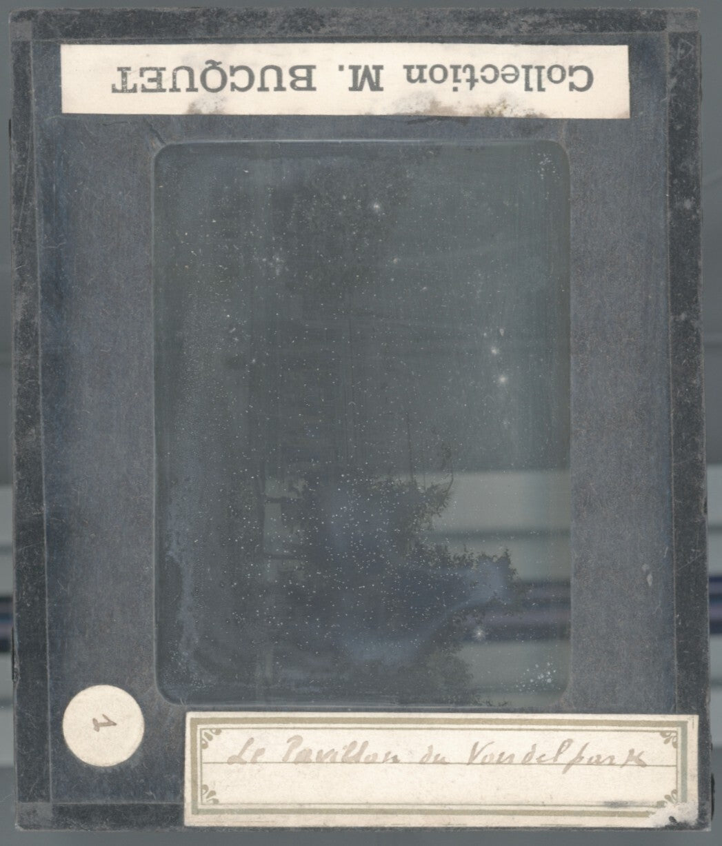 Vondelpark, Amsterdam, Pays-Bas, photo ancienne plaque verre, positif 8,5x10 cm