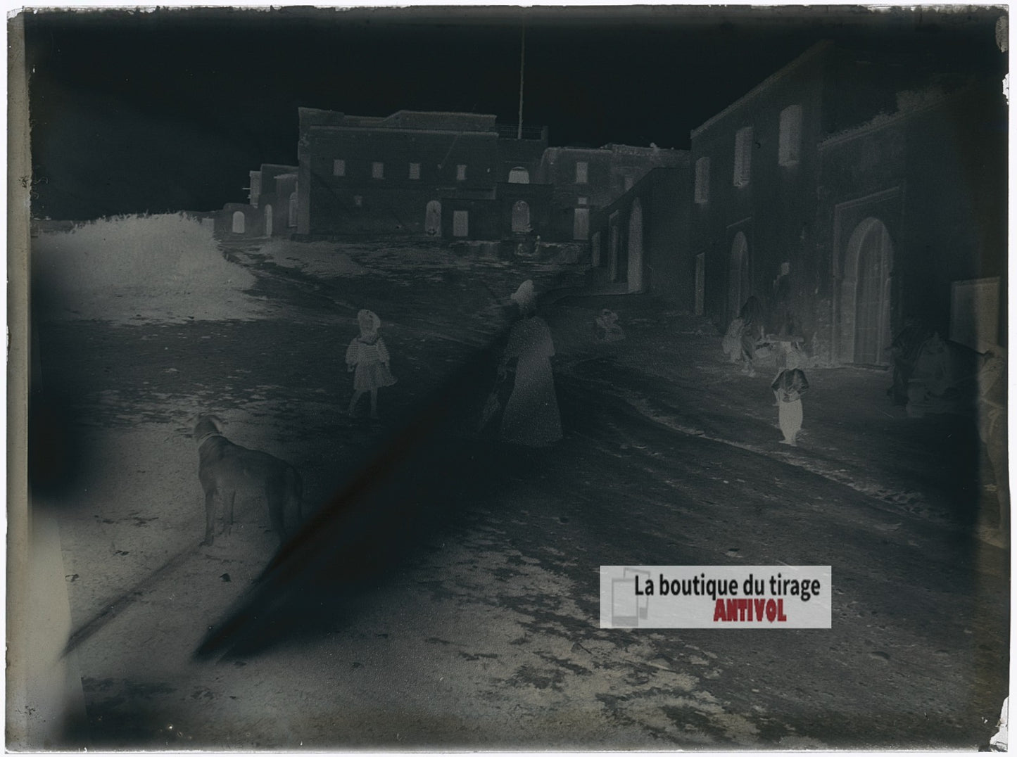 Saïda Manoubia, Tunisie, plaque verre photo ancienne, négatif 9x12 cm