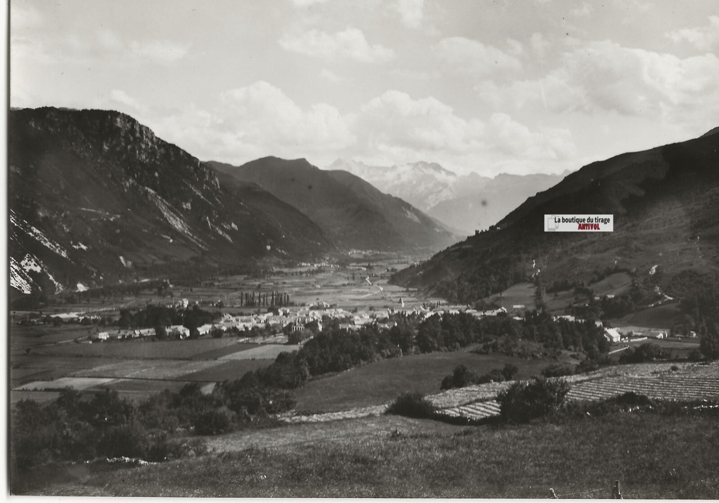 Plaque verre photo ancienne négatif noir et blanc 13x18 cm Bielle France
