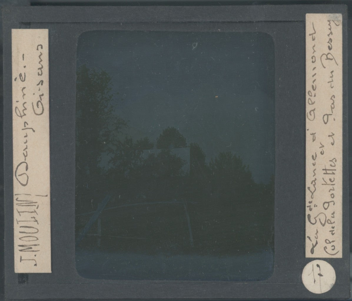 Vallée de l’Oisans, photo J. Moulin, plaque verre, couleur, positif 8,5x10 cm