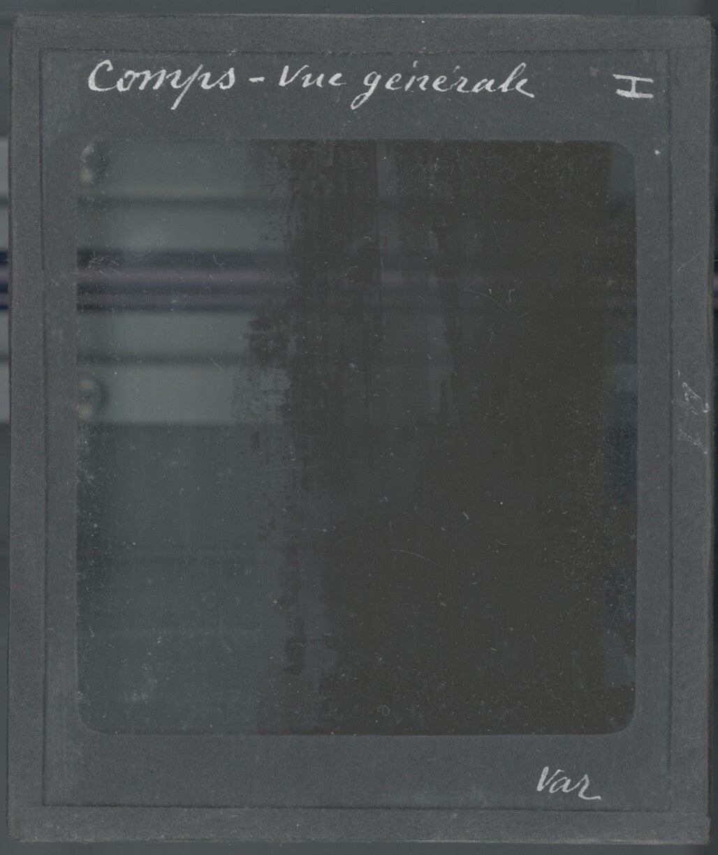 Comps-sur-Artuby, Var village, photo ancienne plaque de verre, positif 8,5x10 cm