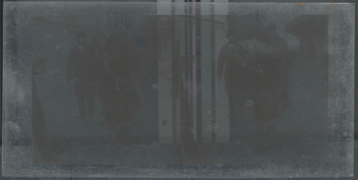 Hippodrome de Longchamp, Paris, plaque verre stéréoscopique, positif 8,5x17 cm