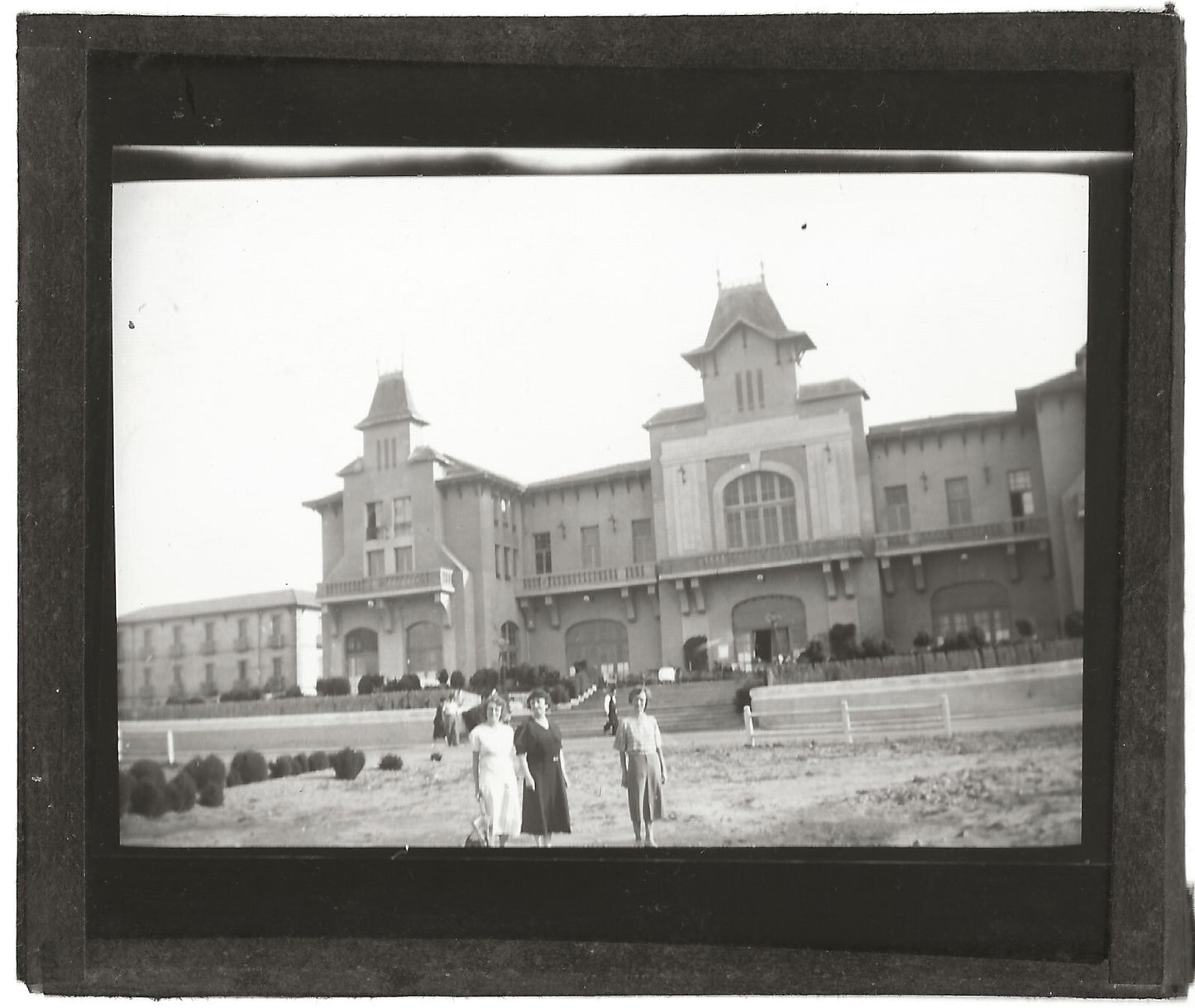 Valras-Plage, casino, France, photo ancienne plaque de verre, positif 8,5x10 cm
