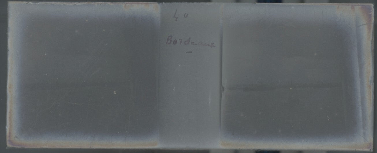 Bateaux, Bordeaux, Plaque verre stéréo, positif noir & blanc 4,5x10,7 cm
