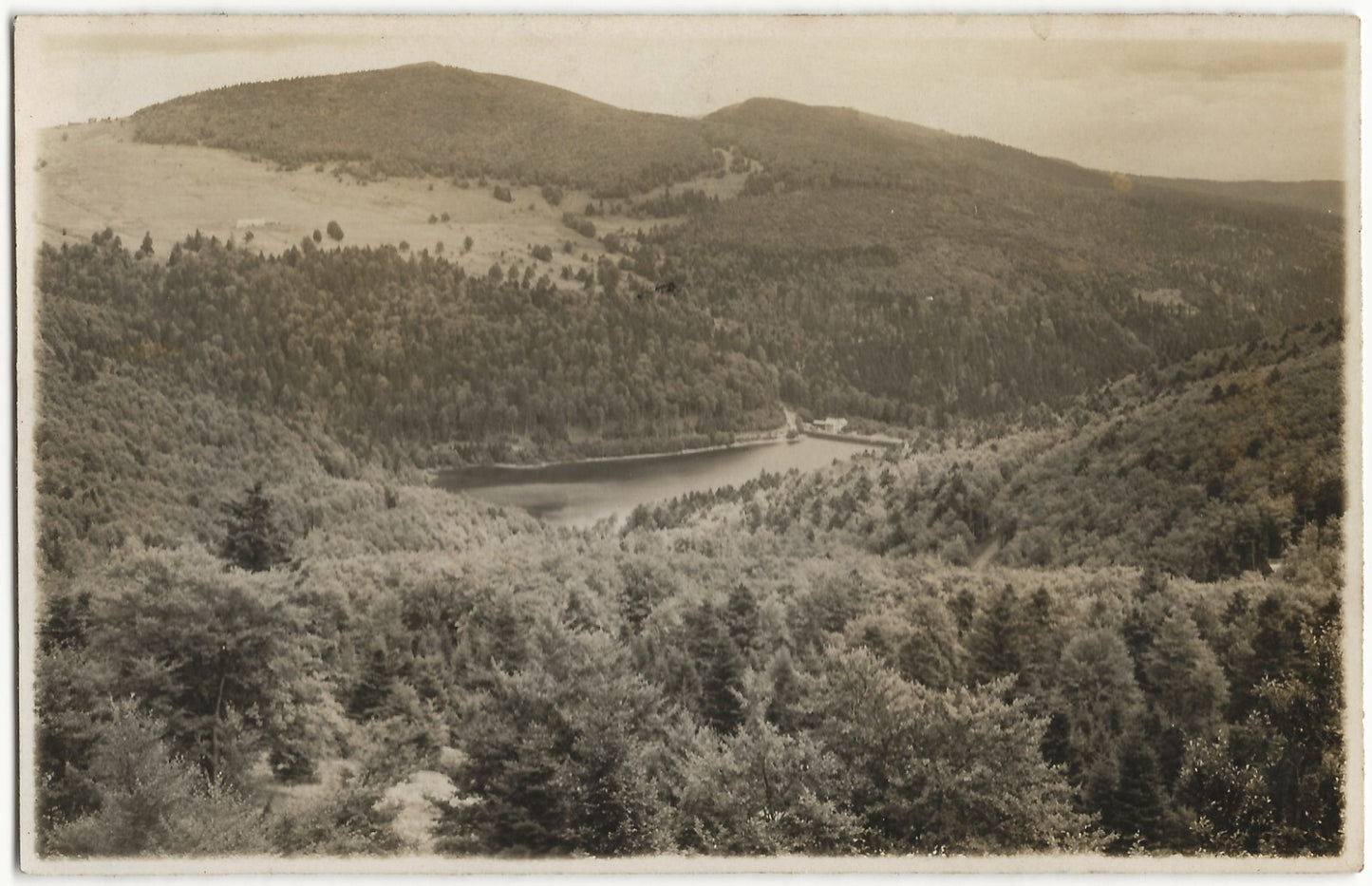 Plaque verre photo, négatif noir & blanc 9x14 cm, Le Markstein, Lac de la Lauch