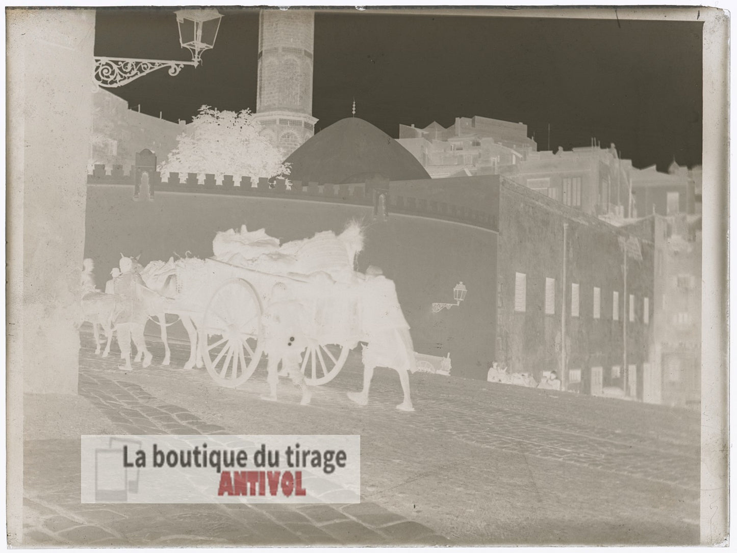 Mosquée du Pacha, Oran, Algérie, plaque verre, photo ancienne, négatif 9x12 cm