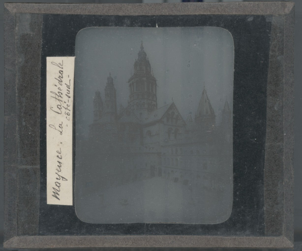 Cathédrale de Mayence, Allemagne, photo ancienne plaque verre, positif 8,5x10 cm