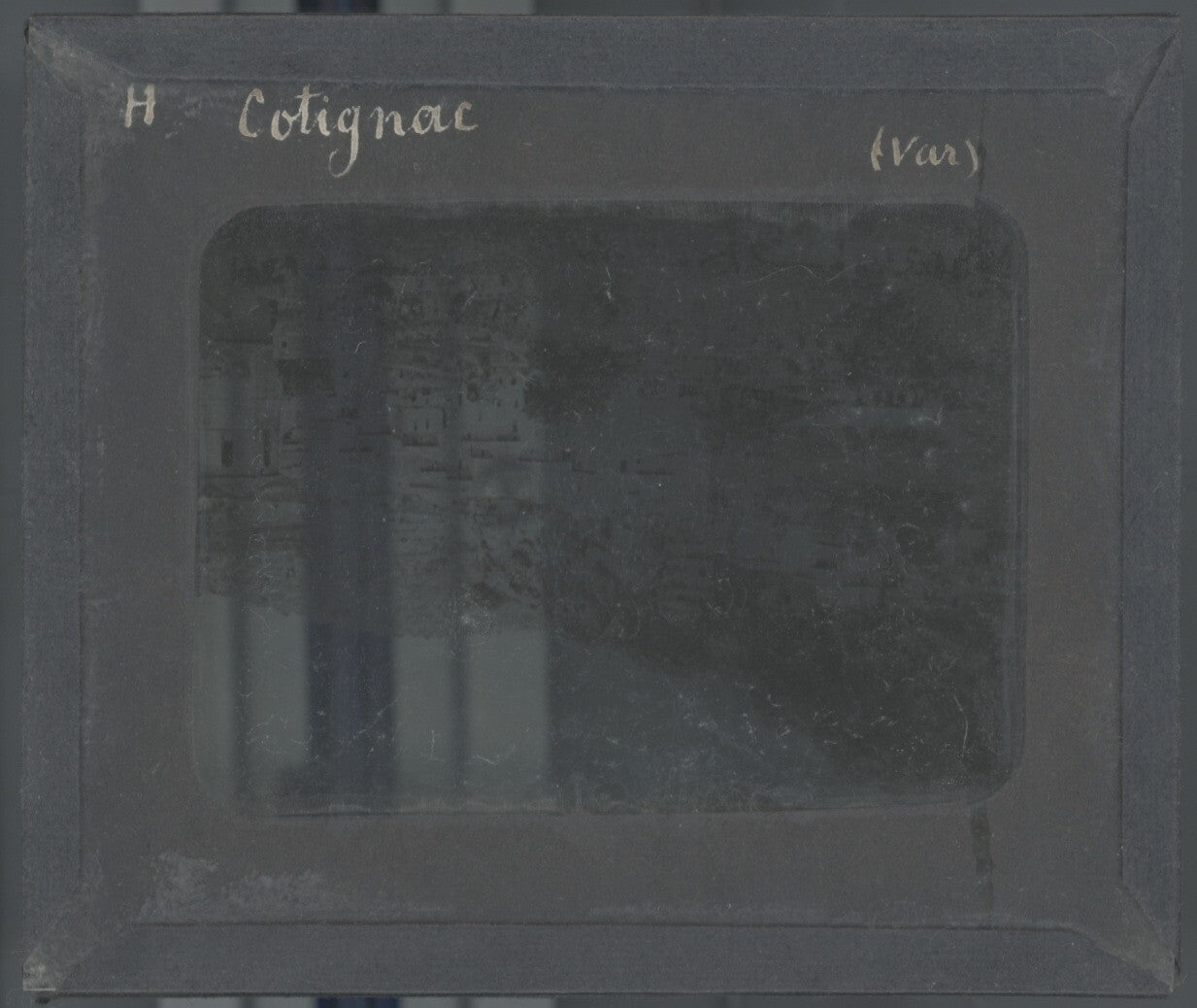 Cotignac, village Var, photo ancienne plaque de verre, positif 8,5x10 cm