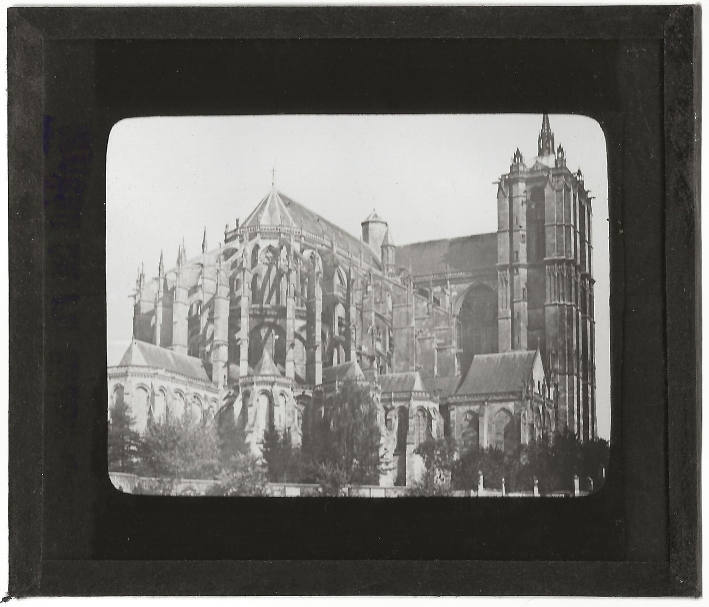 Cathédrale Saint Julien-Le Mans, photo plaque de verre, positif 8,5x10 cm