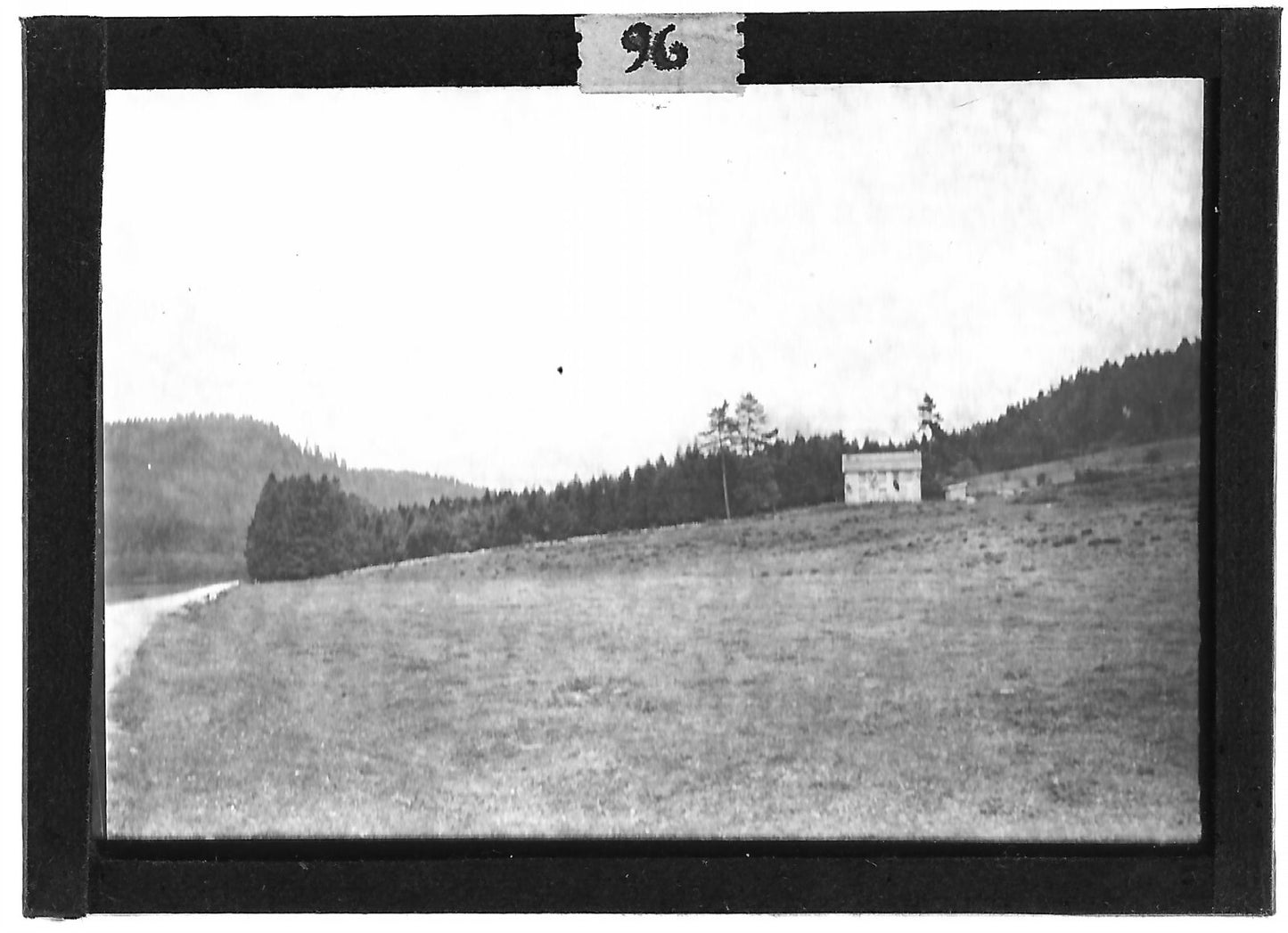 Plaque verre photo ancienne positif noir et blanc 6x9 cm Ariège col montagne