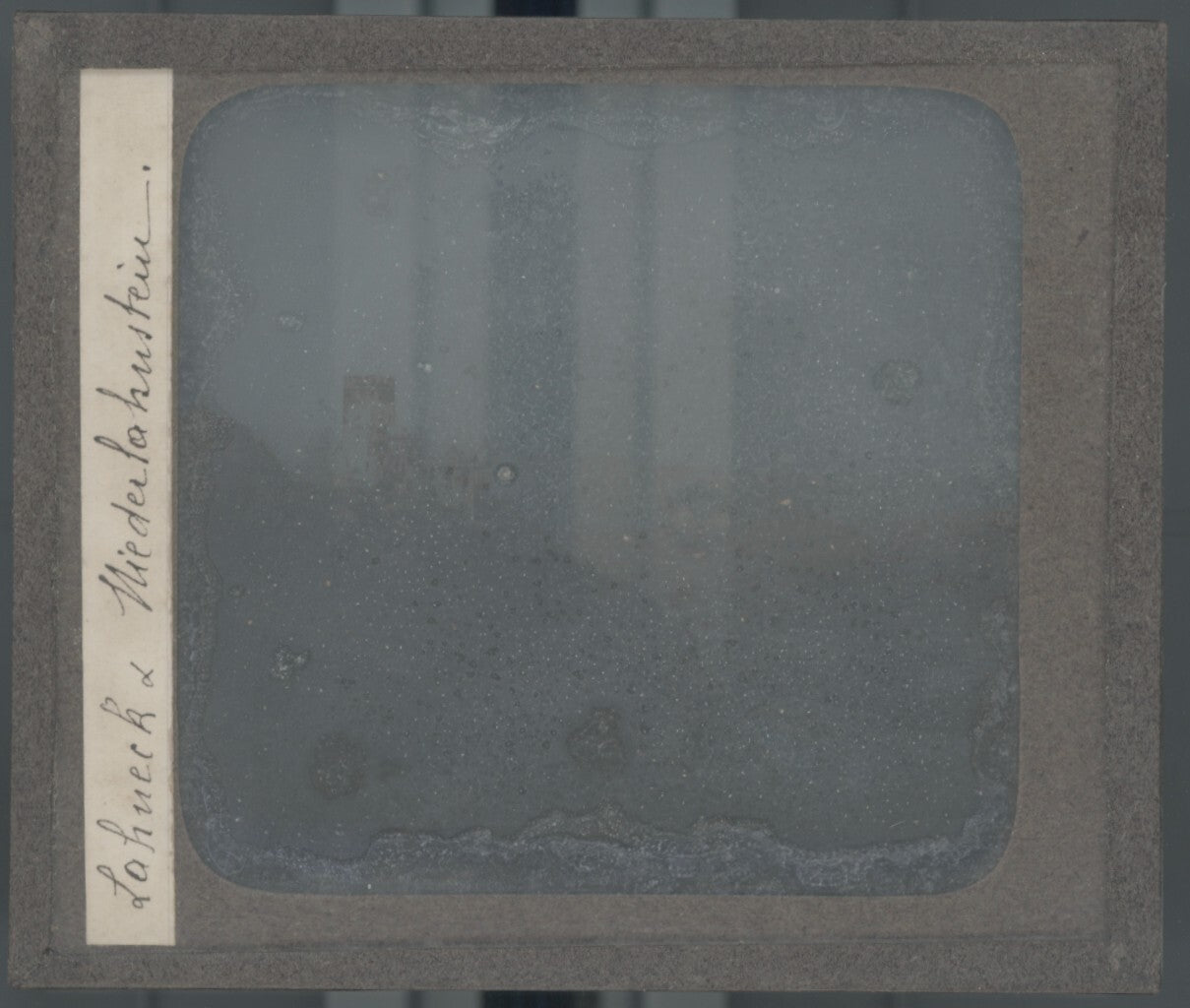 Château de Berg Lahneck, photo plaque verre, noir & blanc, positif 8,5x10 cm