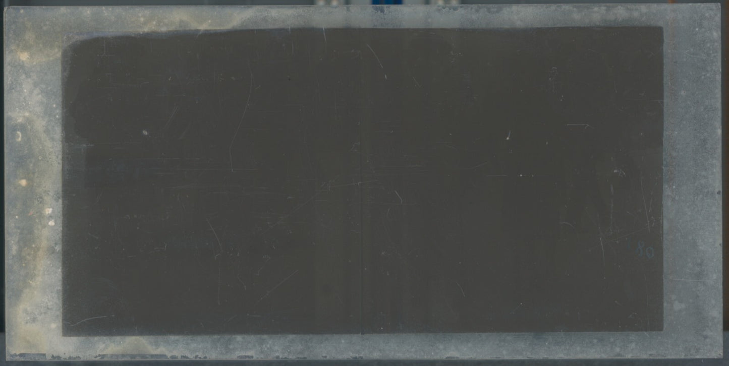 Personnages, Longchamp, Paris, plaque verre stéréoscopique, positif 8,5x17 cm