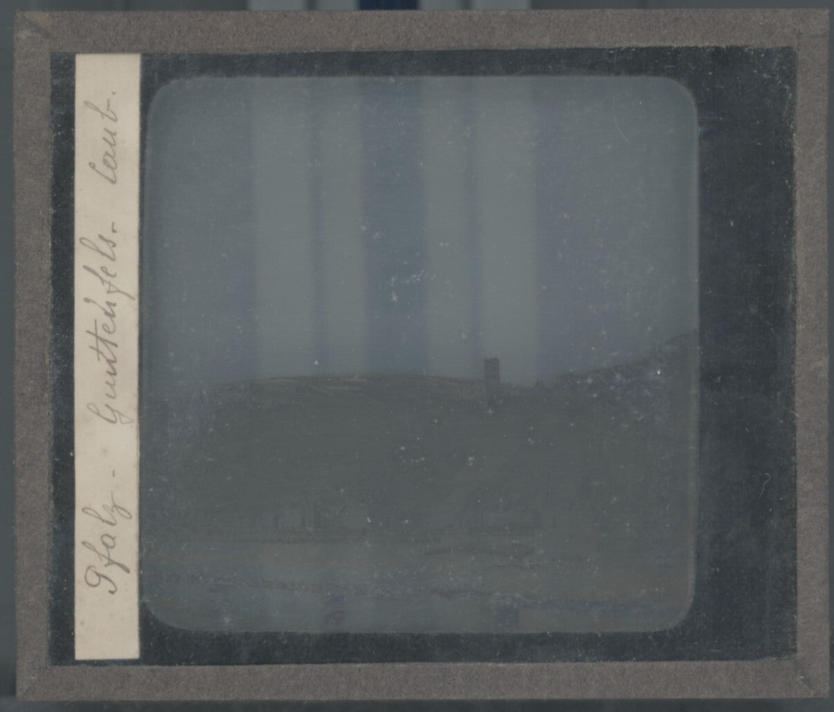 Gutenfels et Pfalzgrafenstein, photo verre, noir & blanc, positif 8,5x10 cm