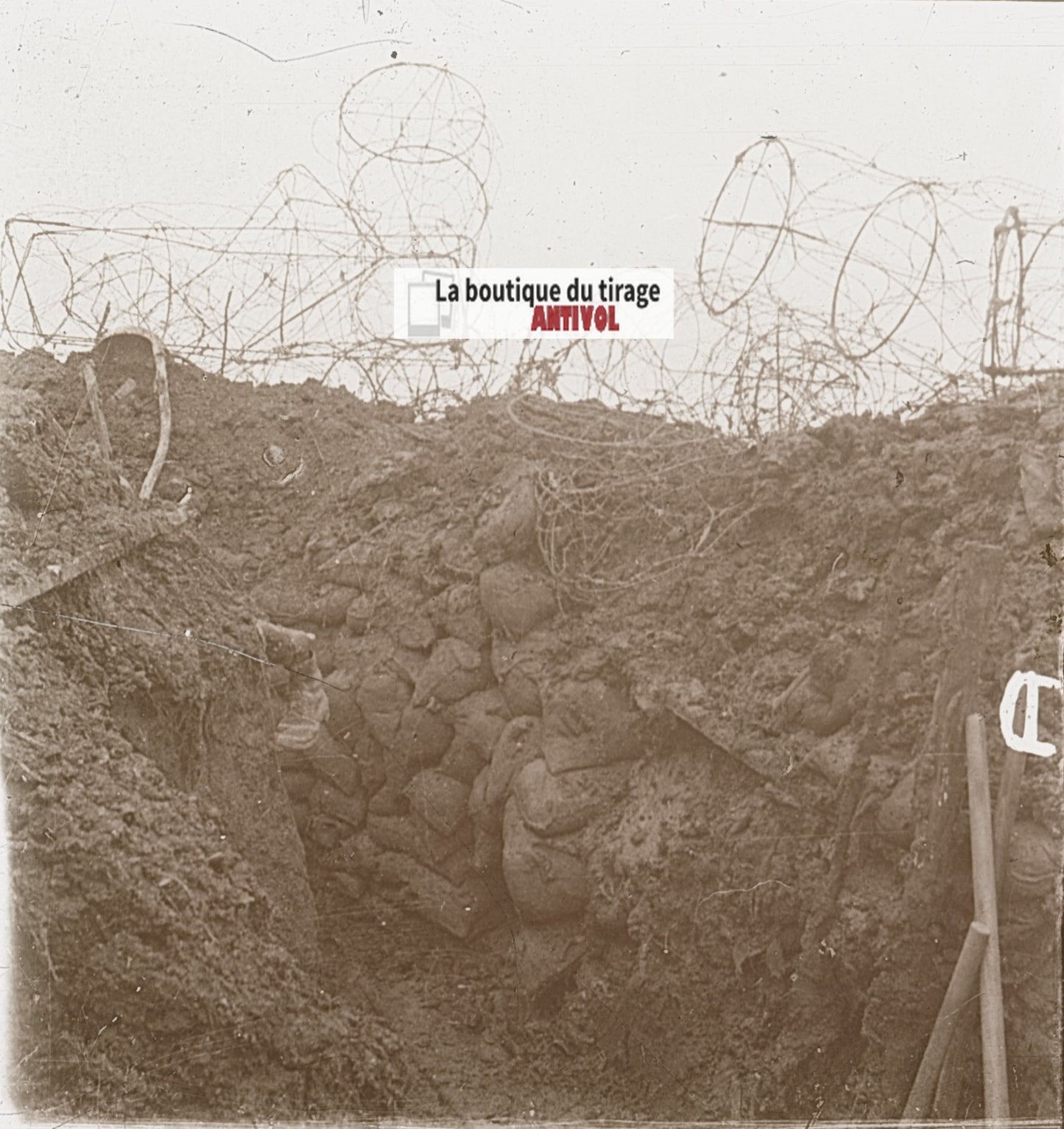 Belloy-en-Santerre, guerre WW1, plaque verre stéréo, photo ancienne 4,5x10,7 cm