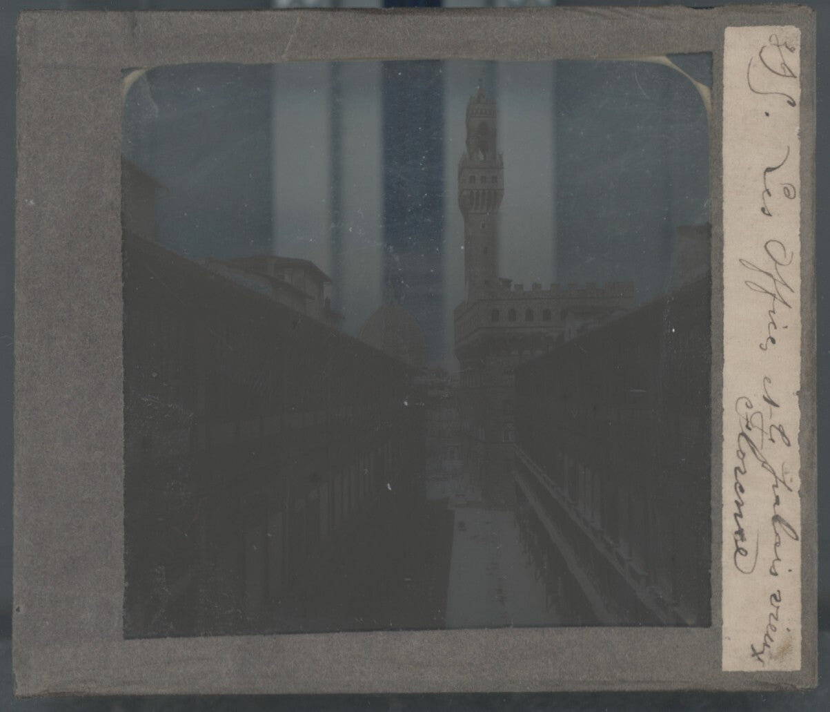 Florence, Italie, photo plaque de verre, noir & blanc, positif 8,5x10 cm