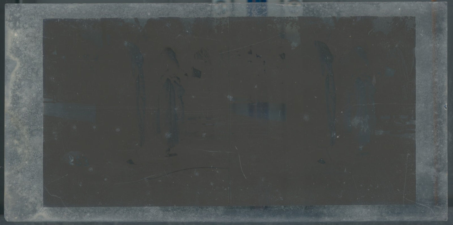 Jour de course, Longchamp, Paris, plaque verre stéréoscopique, positif 8,5x17 cm