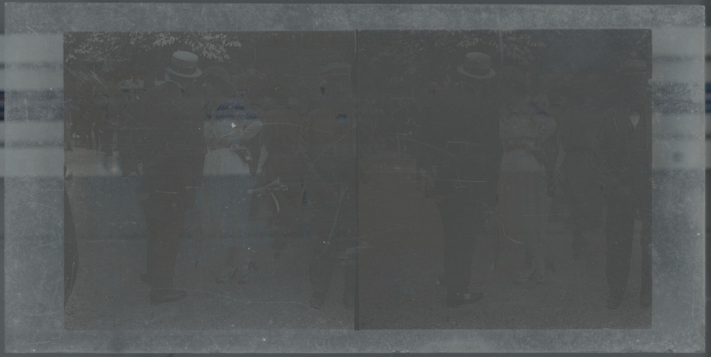 Hippodrome de Longchamp, Paris, stéréoscopie plaque verre, positif 8,5x17 cm