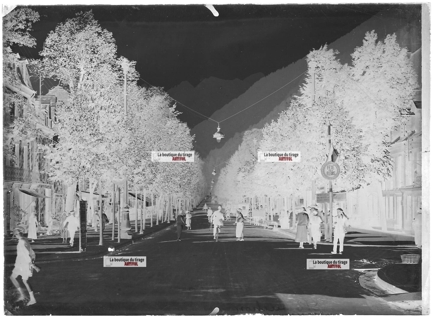 Plaque verre photo ancienne négatif noir et blanc 13x18 cm Luchon Haute-Garonne