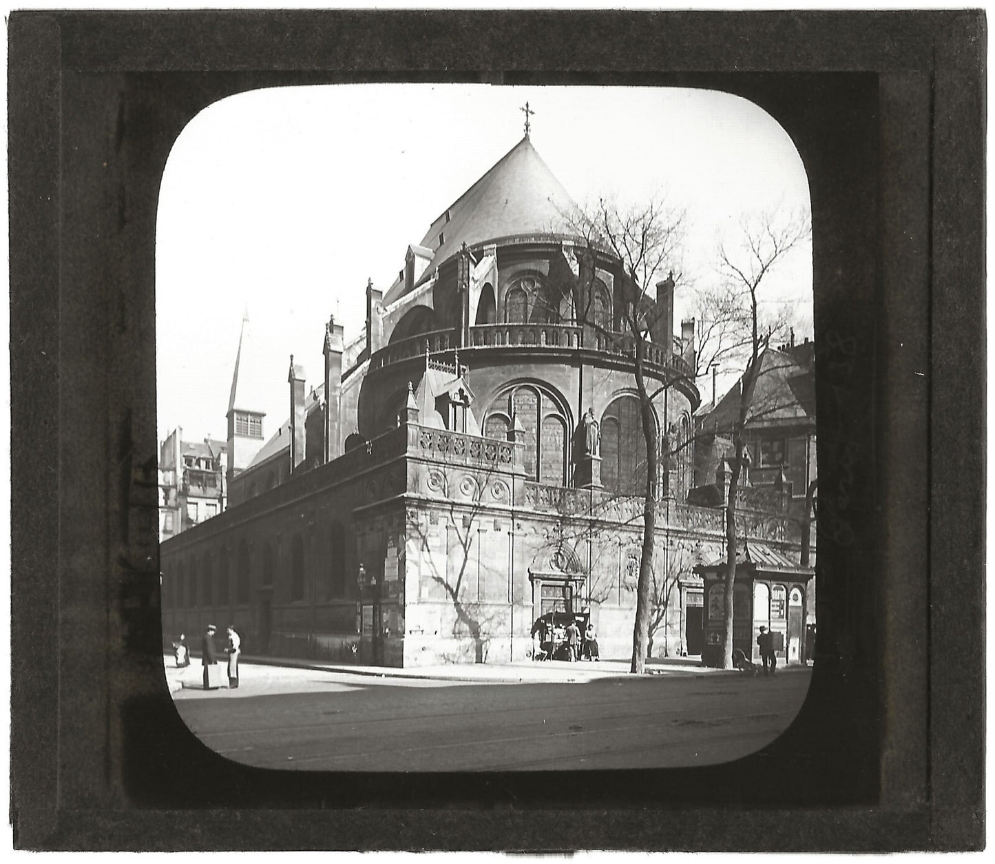 Église Saint-Leu, Paris, photo ancienne plaque de verre, positif 8,5x10 cm