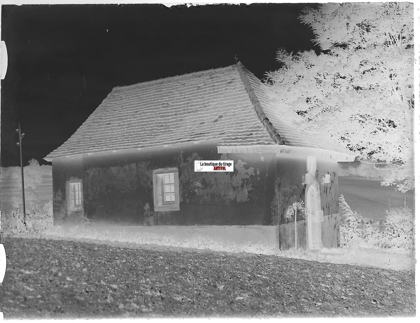 Marxhof, Niederhaslach, Plaque verre photo, négatif ancien noir & blanc 9x12 cm