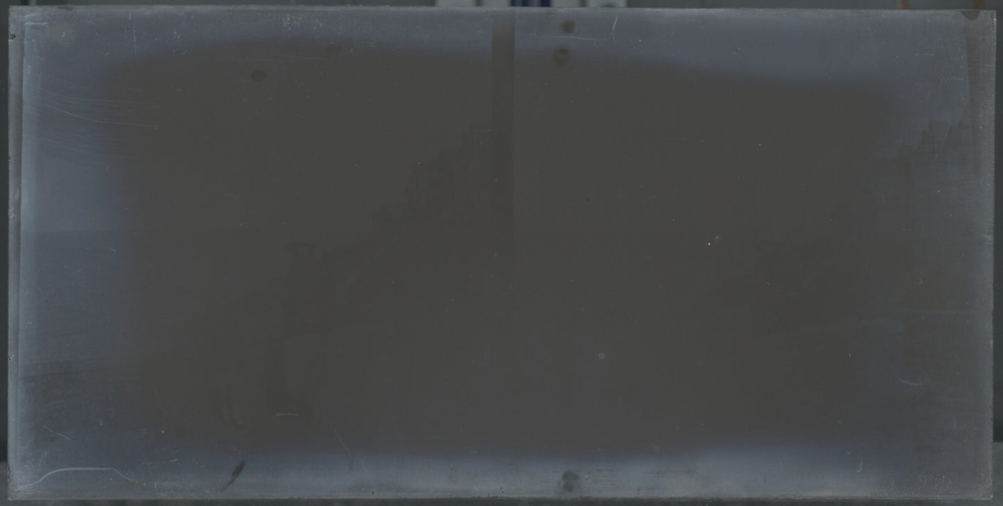 Normandie, mer paysage, stéréoscopie plaque ancienne verre, négatif 9x18 cm