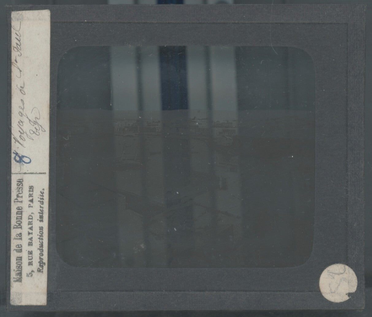 Tyr, Liban, port bateaux, photo plaque verre, noir & blanc, positif 8,5x10 cm