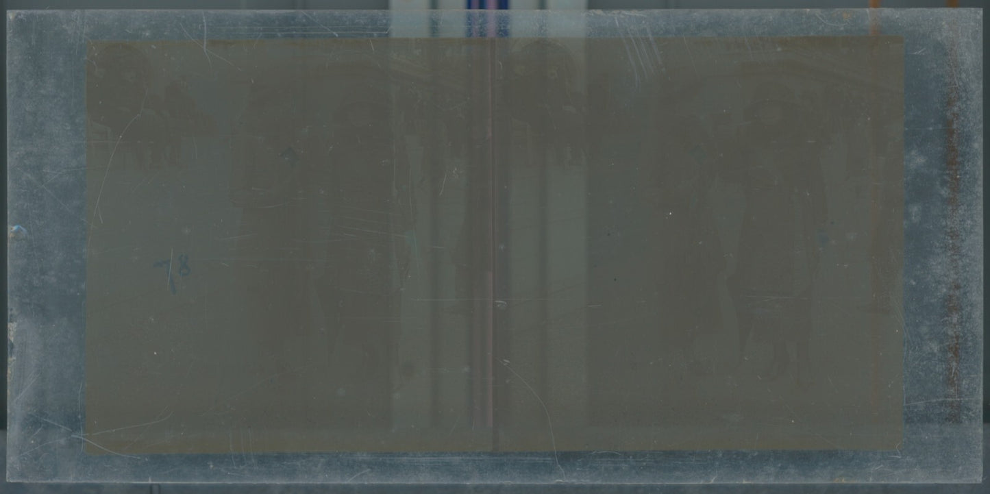 Hippodrome de Longchamp, Paris, stéréoscopie plaque verre, positif 8,5x17 cm