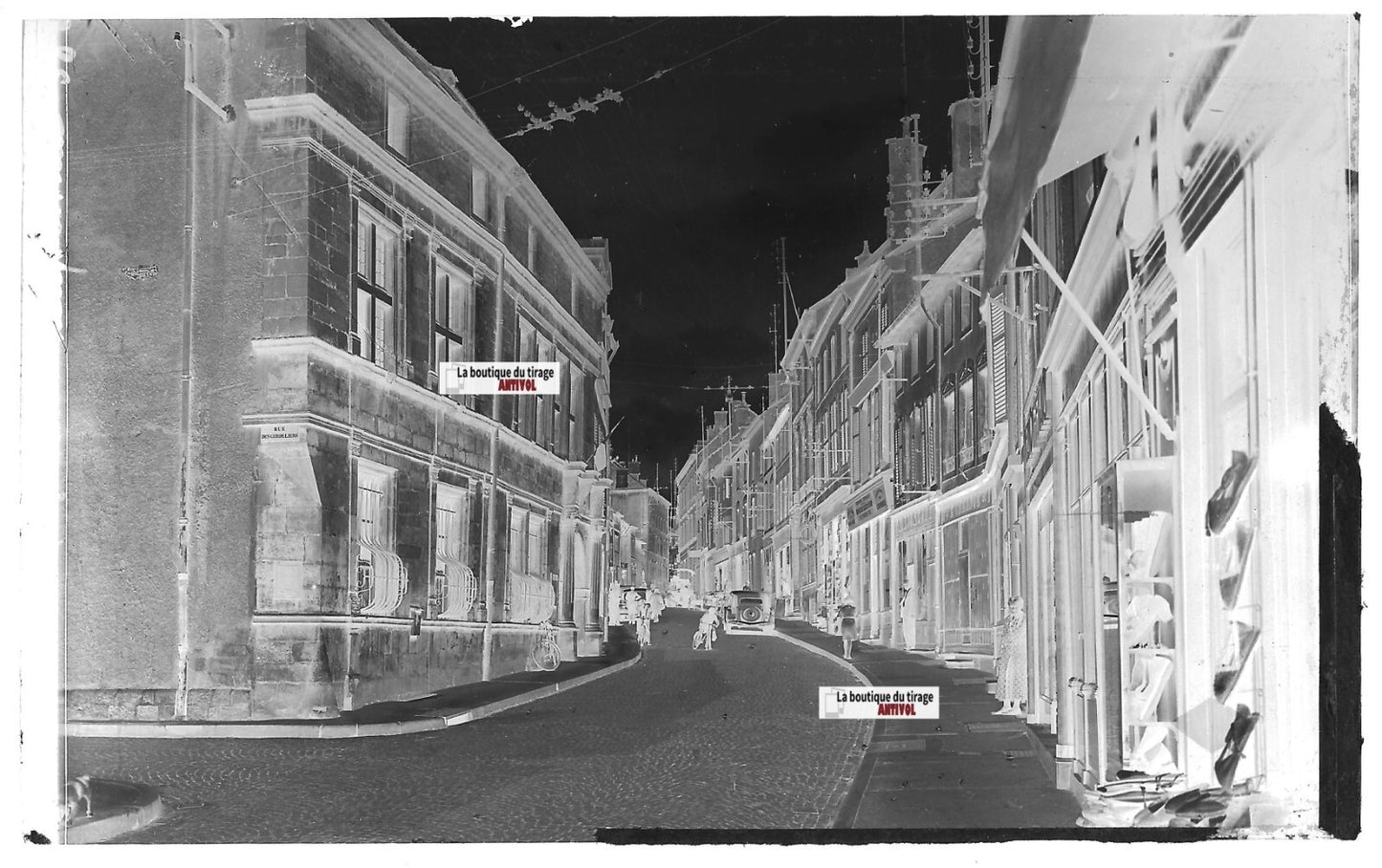 Plaque verre photo négatif noir & blanc 9x14 cm Neufchâteau ville, Vosges