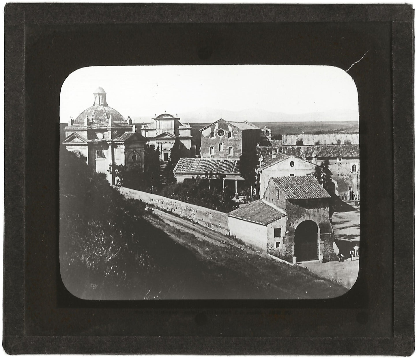 Abbaye de Tre Fontane, Rome Italie, photo plaque de verre, positif 8,5x10 cm
