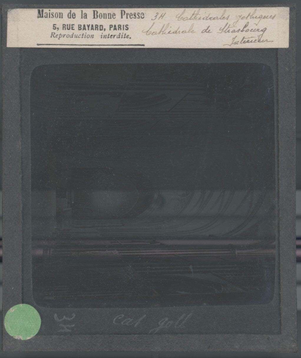 Cathédrale Notre-Dame de Strasbourg, photo plaque verre, positif 8,5x10 cm