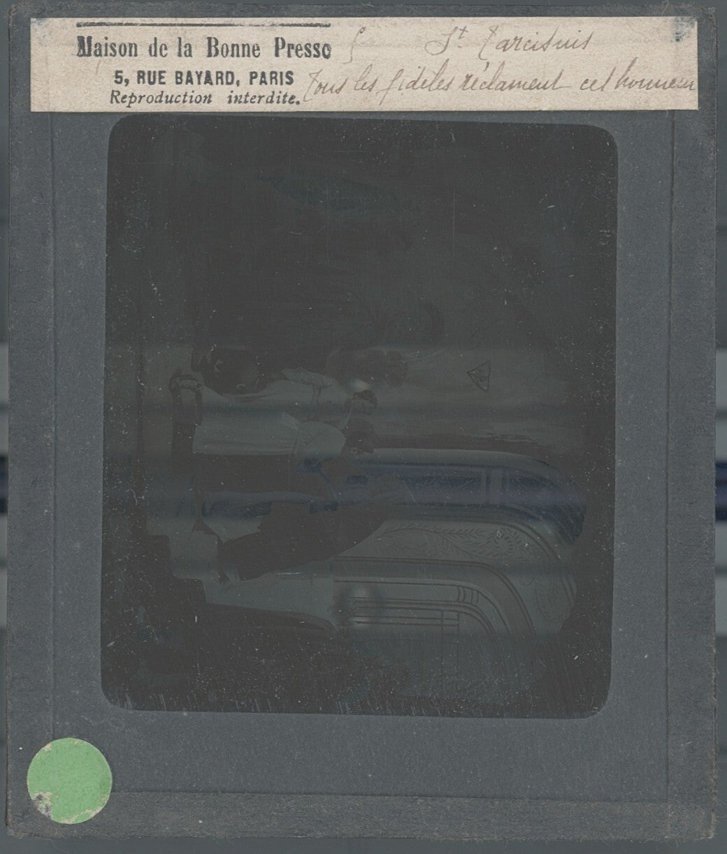 Tarcisius de Rome, Italie, dessin, photo plaque de verre, positif 8,5x10 cm