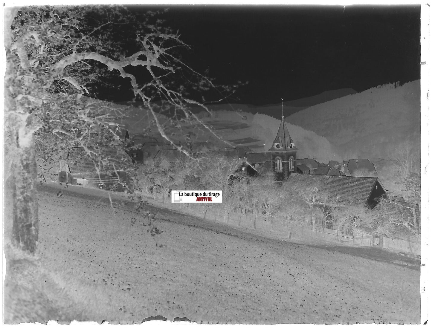 Neuwiller, Alsace, Plaque verre photo, négatif ancien noir & blanc 9x12 cm