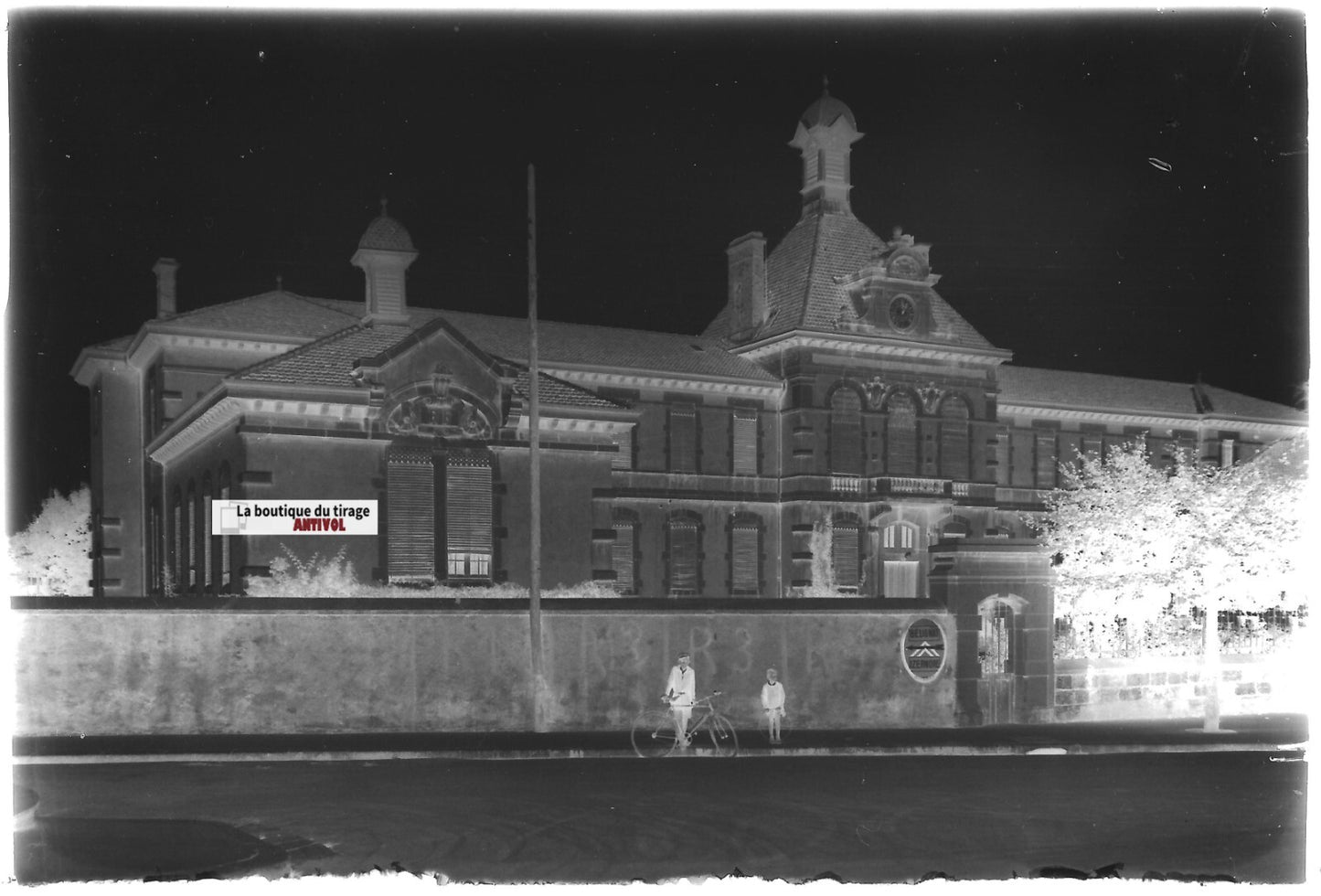 Oyonnax, hôpital, Plaque verre photo, négatif noir & blanc 10x15 cm France