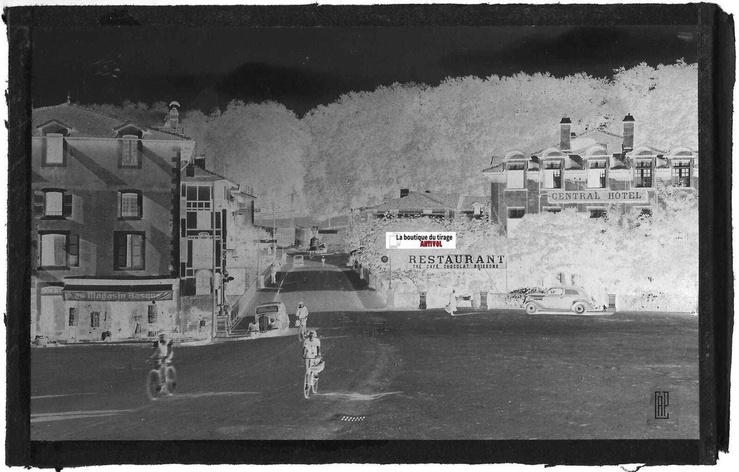 Saint-Jean-Pied-de-Port, Plaque verre photo, négatif noir & blanc 9x14 cm