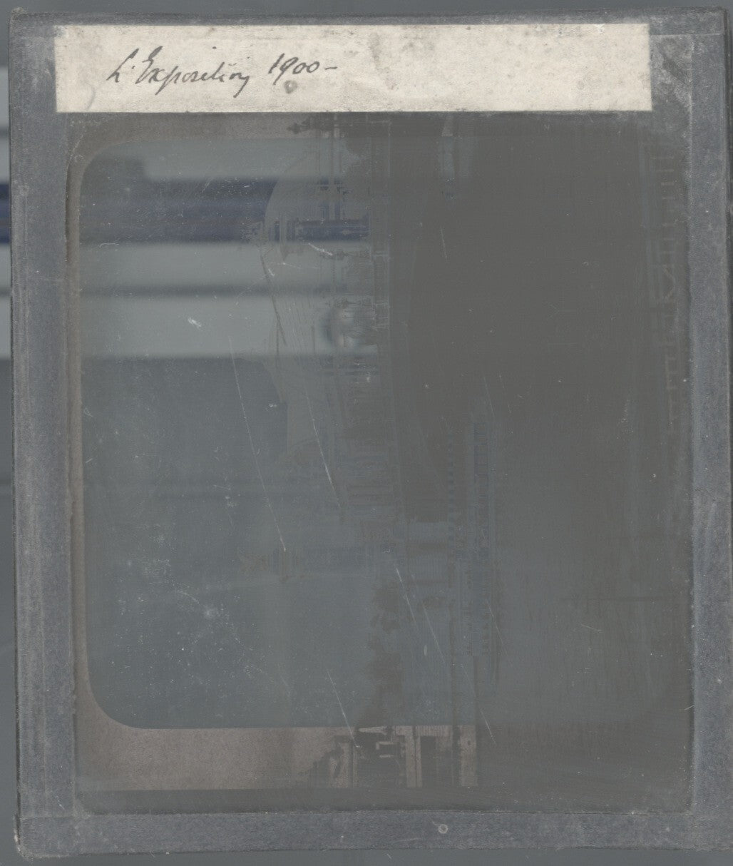 Pont Alexandre III, Paris, 1900, photo ancienne plaque verre, positif 8,5x10 cm