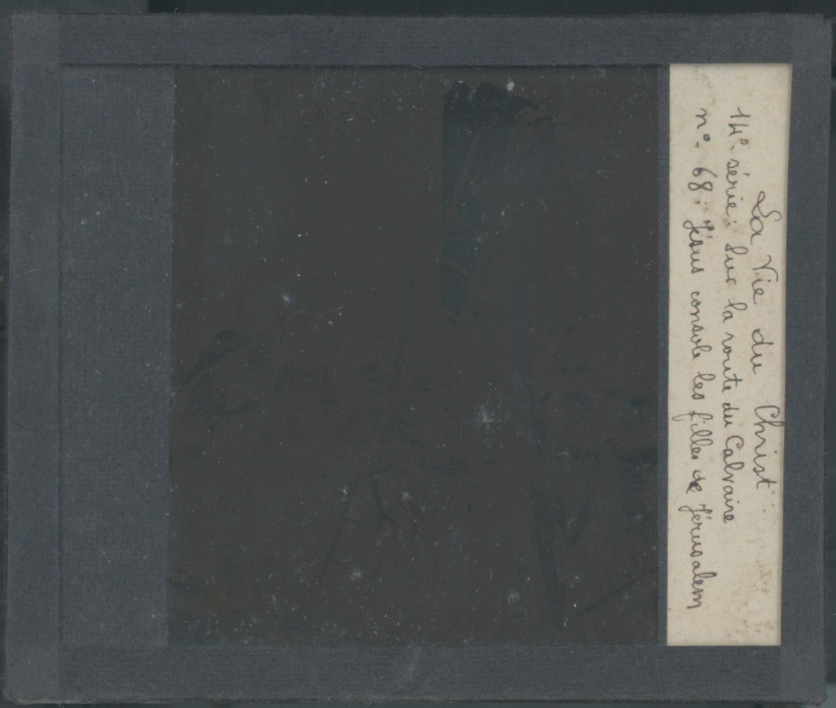 Jésus, filles de Jérusalem, photo plaque verre, noir & blanc, 8,5x10 cm