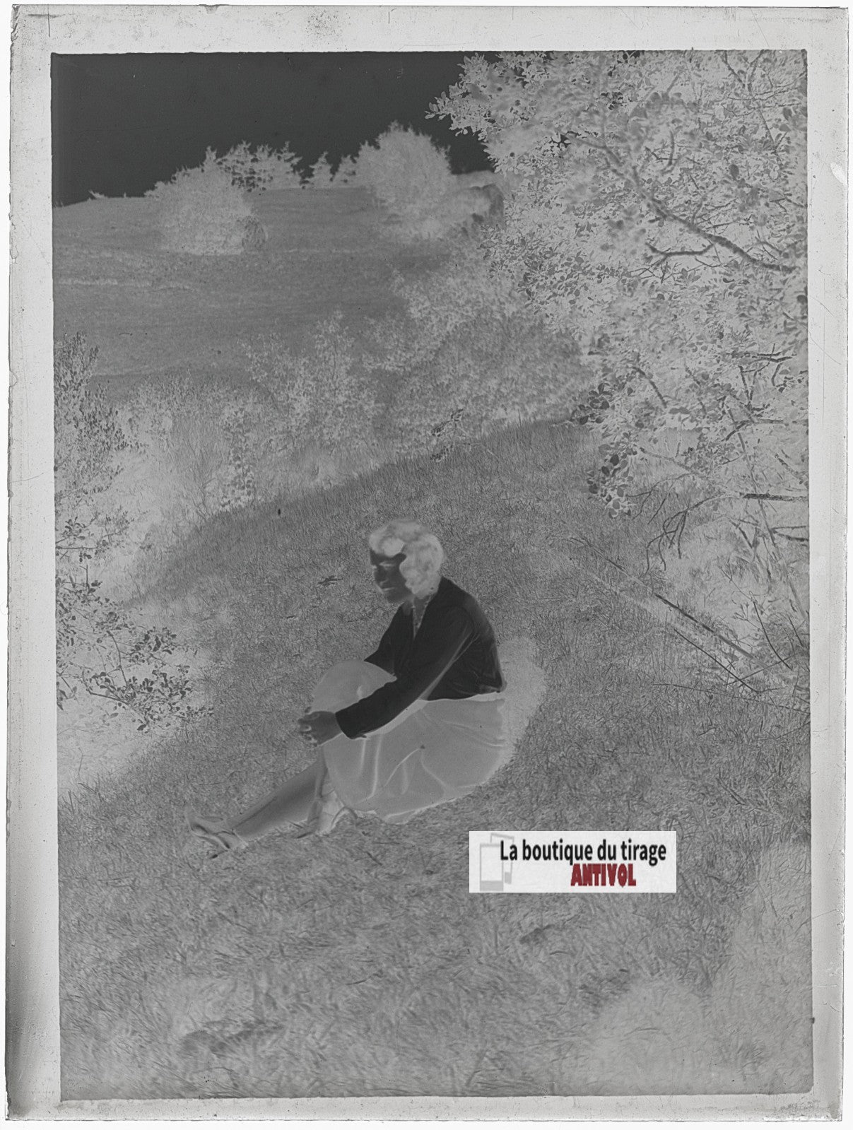 Femme, personnage, photo ancienne plaque verre, négatif noir & blanc, 9x12 cm