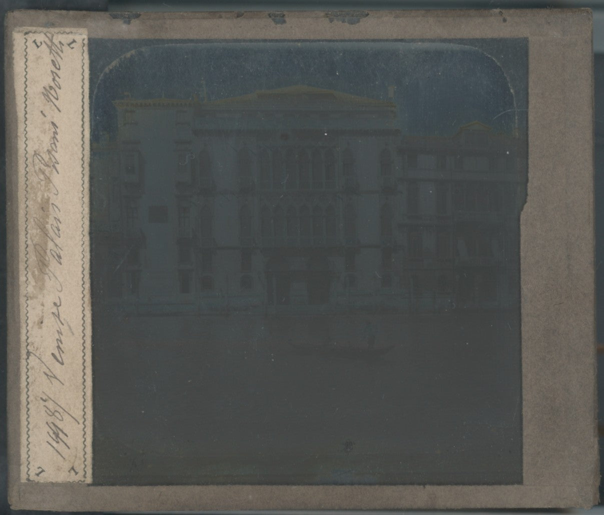 Palais Pisani Moretta, Venise, photo plaque verre, noir & blanc, 8,5x10 cm