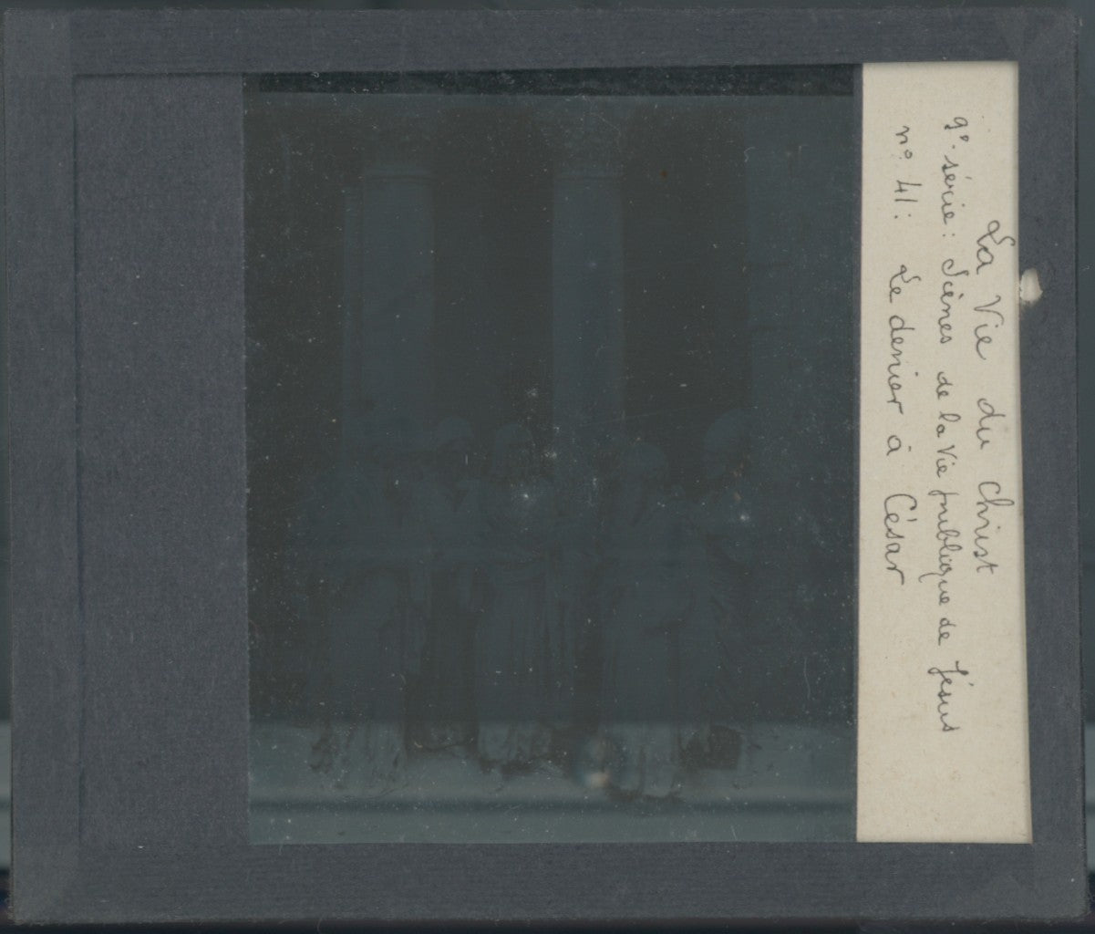 Le denier à César, Christ, photo plaque verre, noir & blanc, 8,5x10 cm