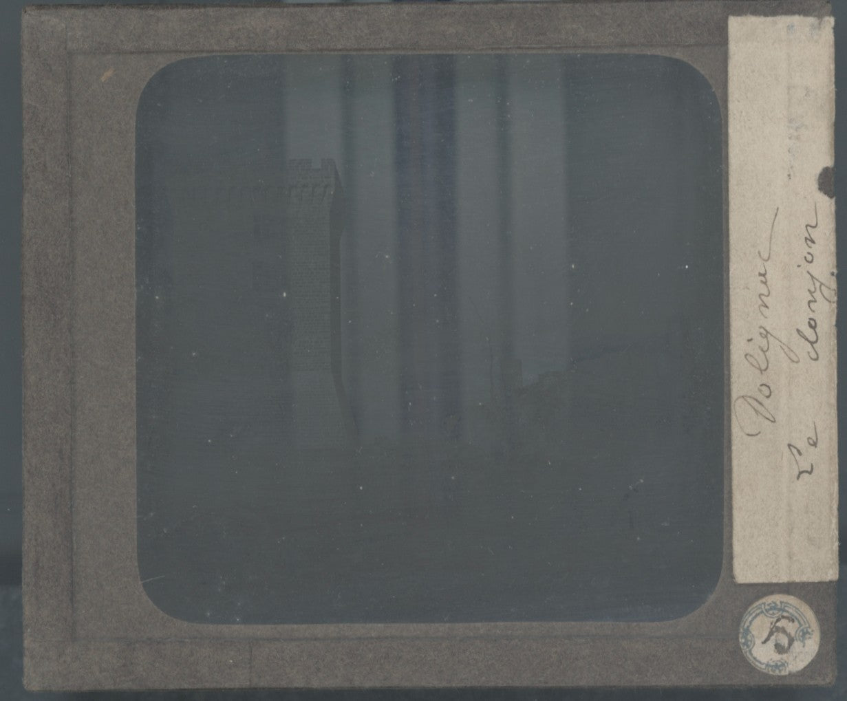 Château de Polignac, photo plaque verre, noir & blanc, positif 8,5x10 cm