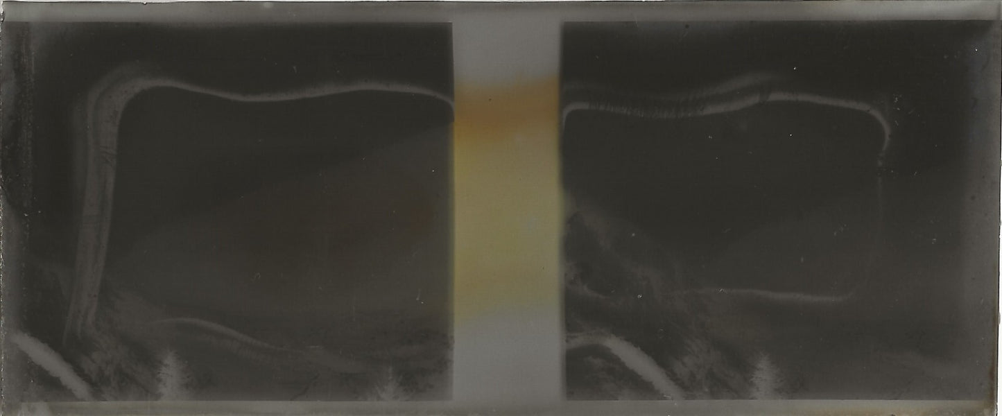 Montagne, Plaque verre photo stéréoscopique, négatif noir & blanc 4,5x10,7 cm