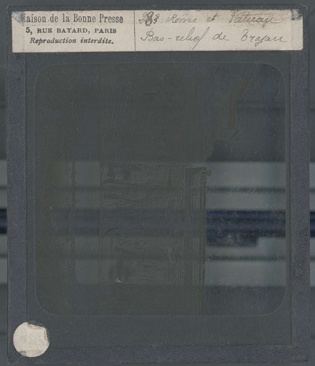 Anaglyphe de Trajan, Rome Italie, photo plaque de verre, positif 8,5x10 cm