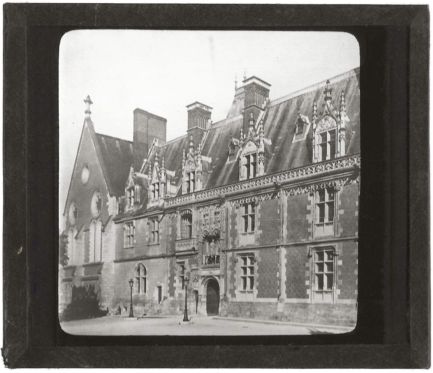 Château Royal de Blois, photo ancienne plaque de verre, positif 8,5x10 cm