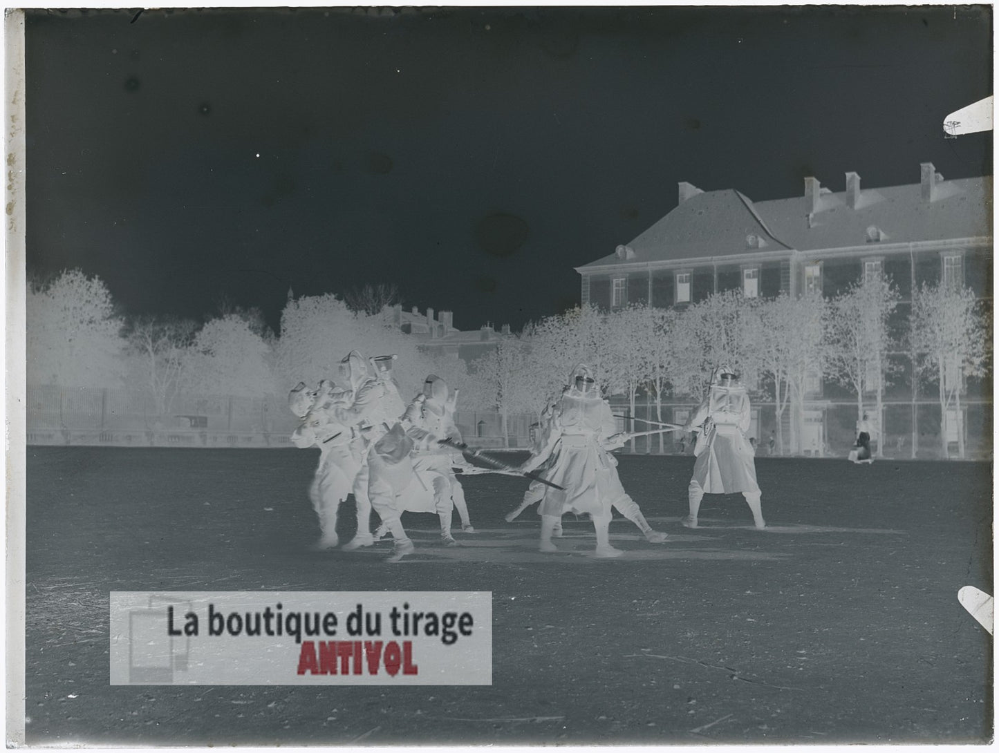 Caserne militaire Thiry, Nancy, plaque verre, photo ancienne, négatif 9x12 cm