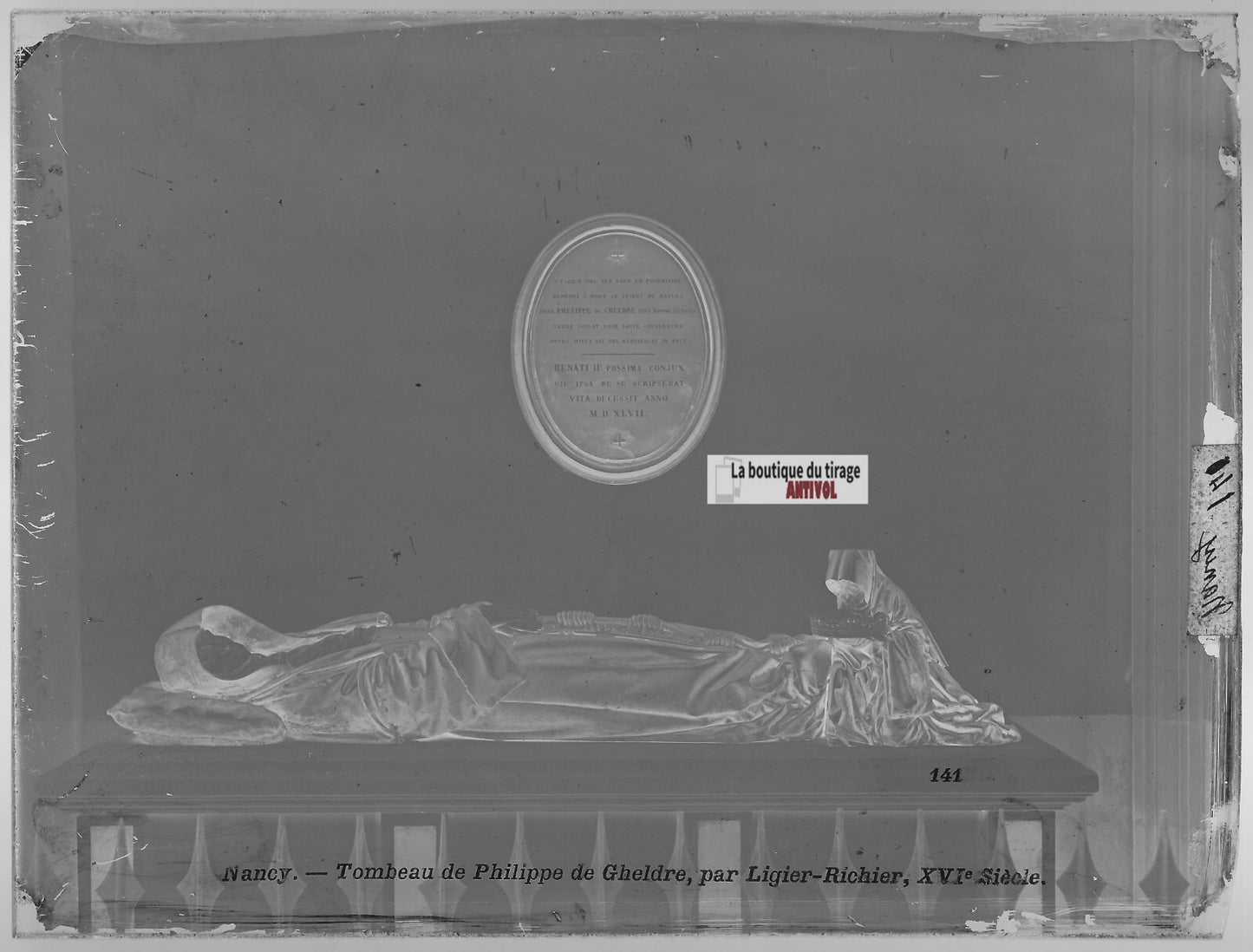 Plaque verre photo ancienne négatif noir et blanc 13x18 cm Nancy, De Gheldre