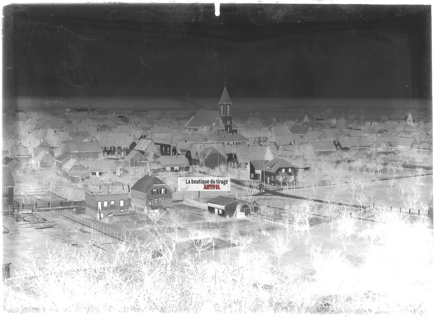 Plaque verre photo ancienne négatif noir et blanc 13x18 cm Habsheim France