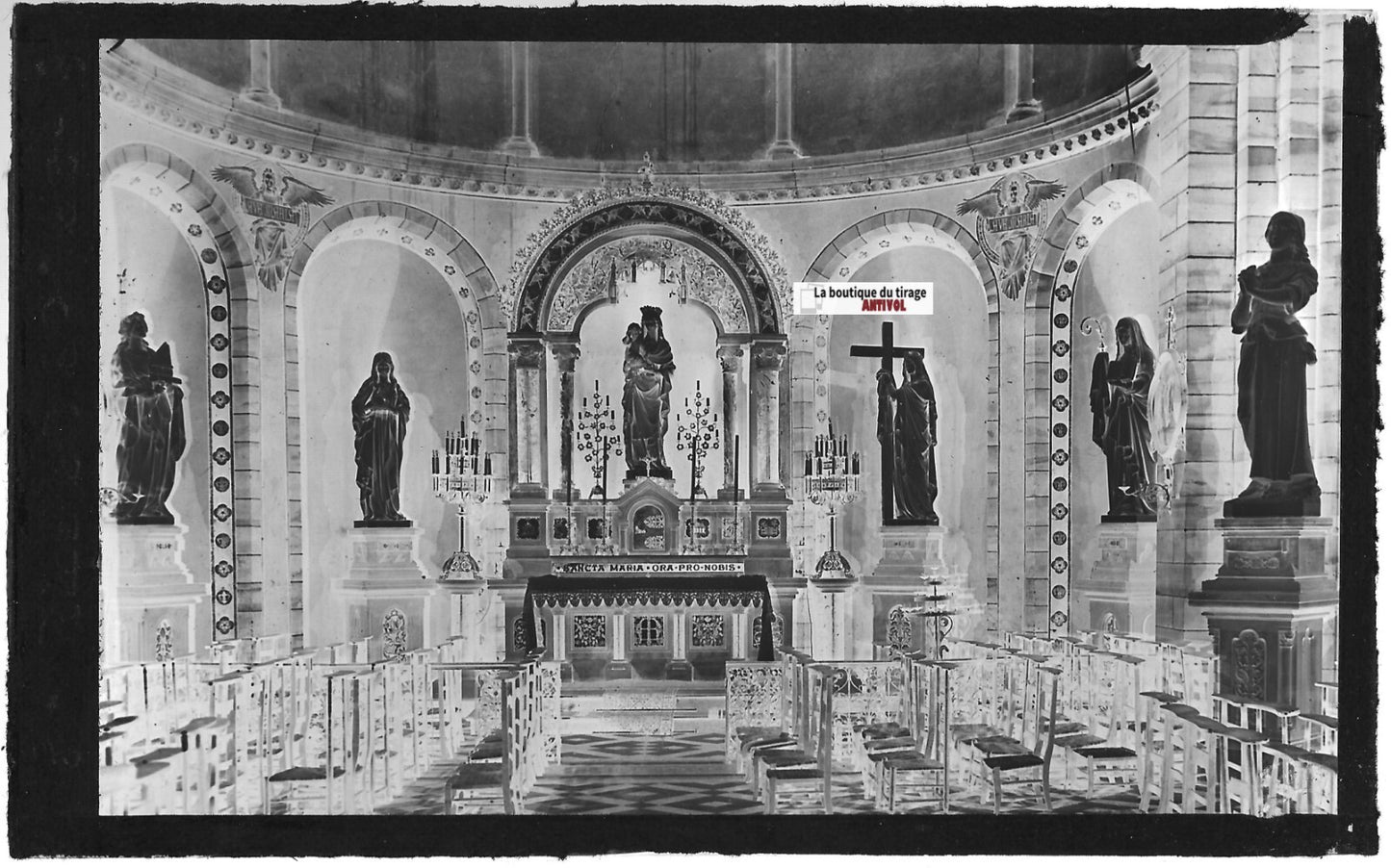 Plaque verre photo négatif noir & blanc 9x14 cm, Strasbourg, église Saint-Pierre