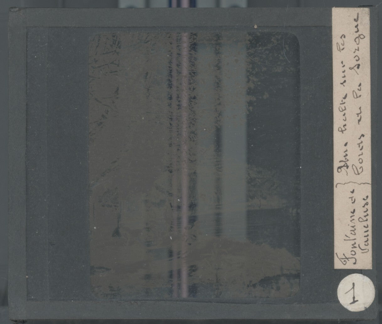 Fontaine-de-Vaucluse, vélos, photo ancienne plaque de verre, positif 8,5x10 cm